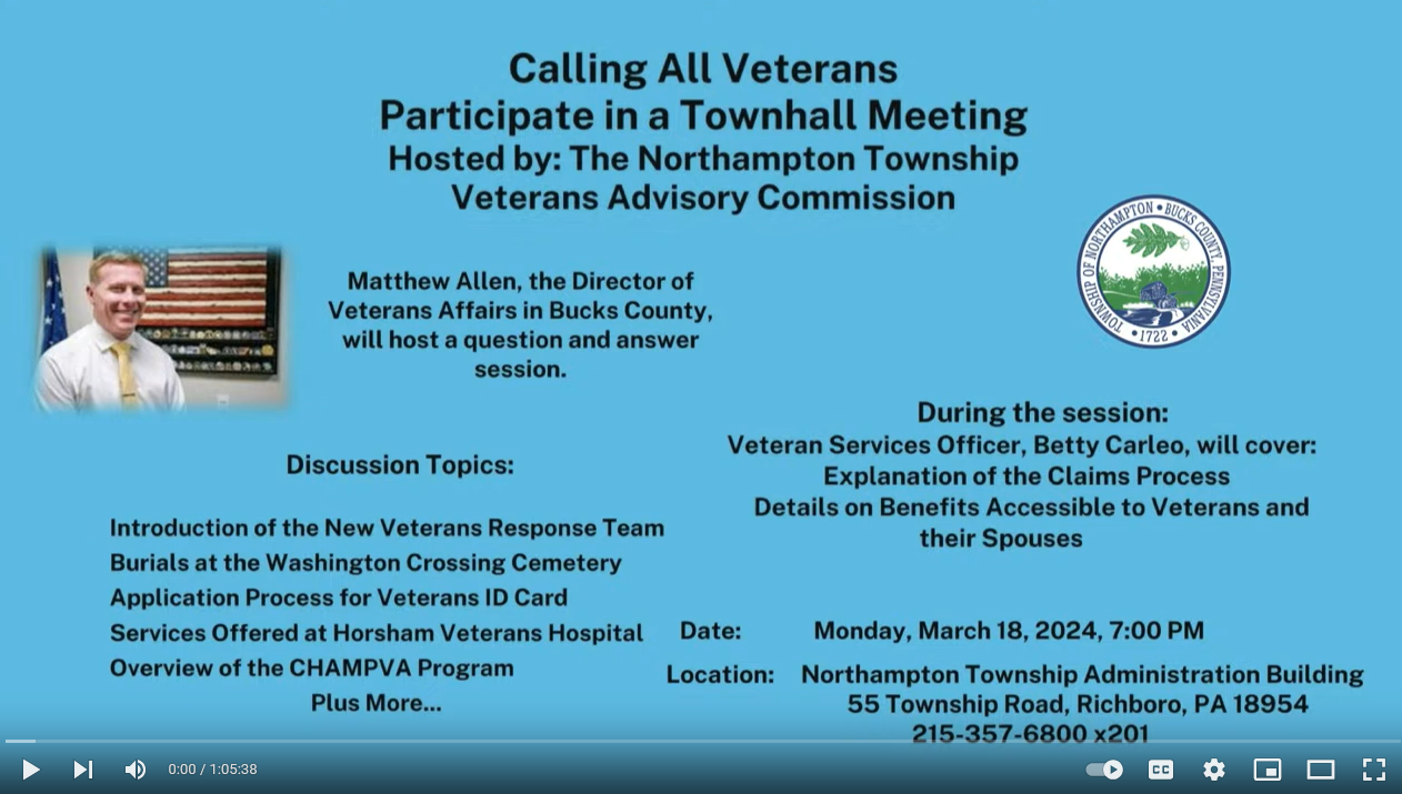 2024 Northampton Township Veterans Townhall