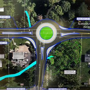 Jacksonville and Almshouse Road Roundabout