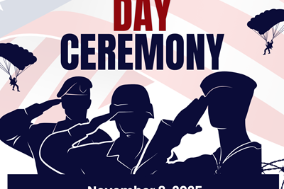 Join us on Saturday, November 8th for our Veteran's Day Ceremony