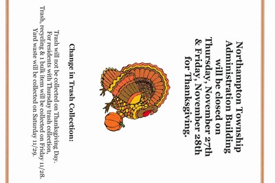 Thanksgiving Closure + Trash Schedule Shift—Plan Ahead!