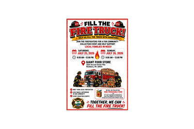 Help Support Our Community: Fill the Fire Truck at Giant Food Store on July 25th & 26th!