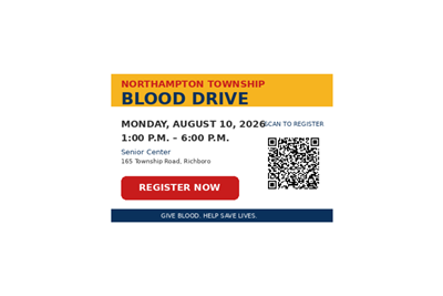 Northampton Township Blood Drive – August 10
