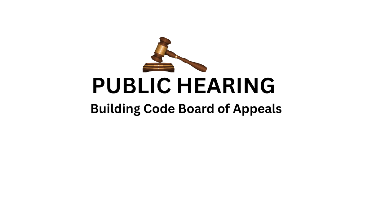 Building Code Board Of Appeals-Public Hearing August 27