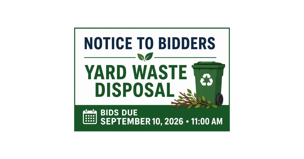 NOTICE TO BIDDERS – YARD WASTE DISPOSAL