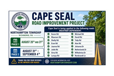 Cape Seal Road Improvement Project August 20 - September 4