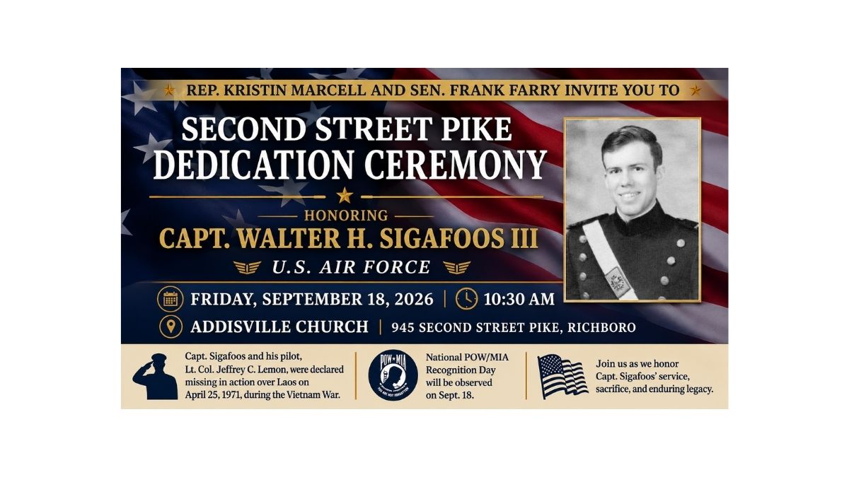 Second Street Pike Dedication Ceremony Honoring Capt. Walter H. Sigafoos III