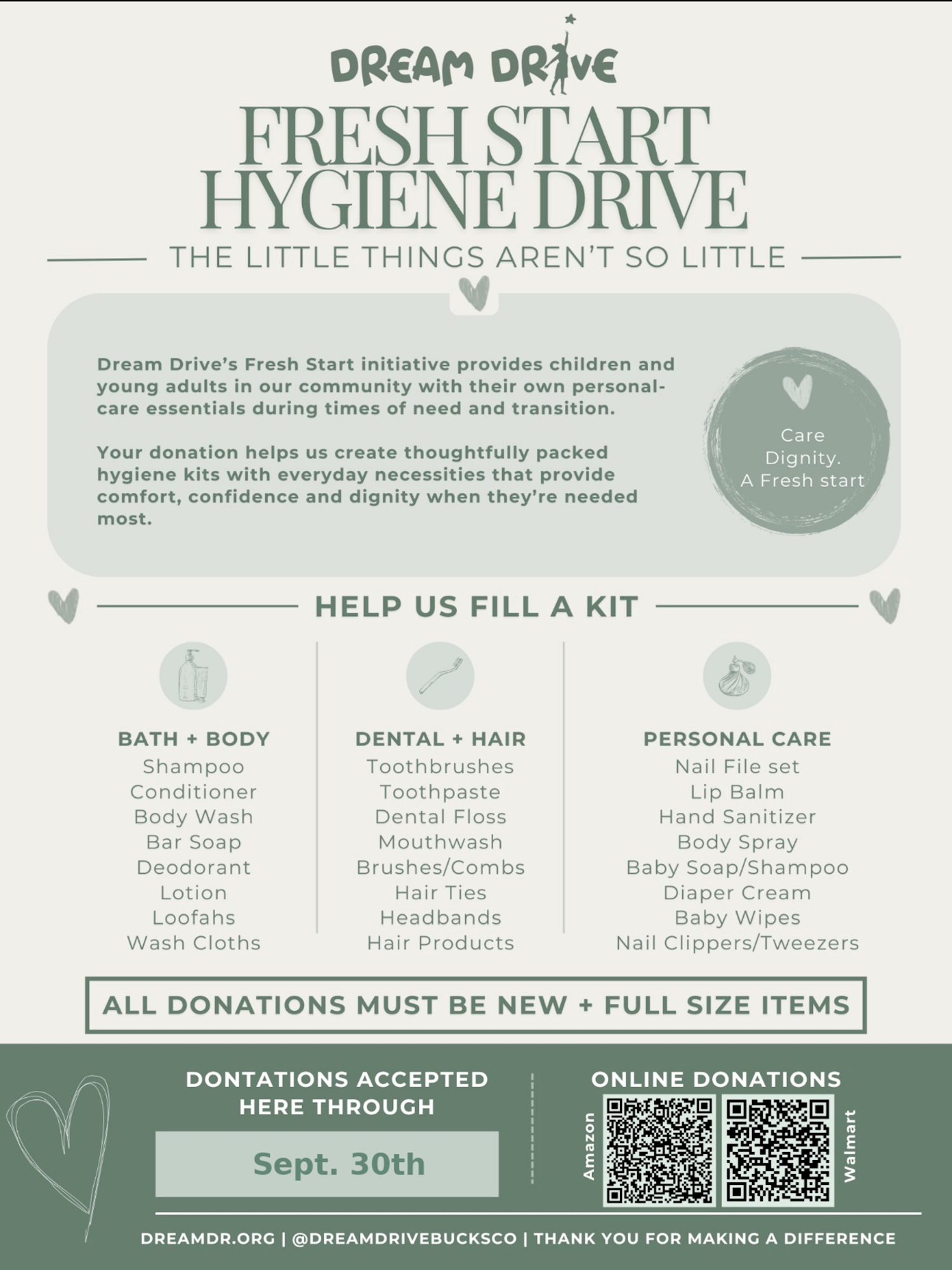 Make a Difference: Donate Hygiene Essentials by Sept. 30th!