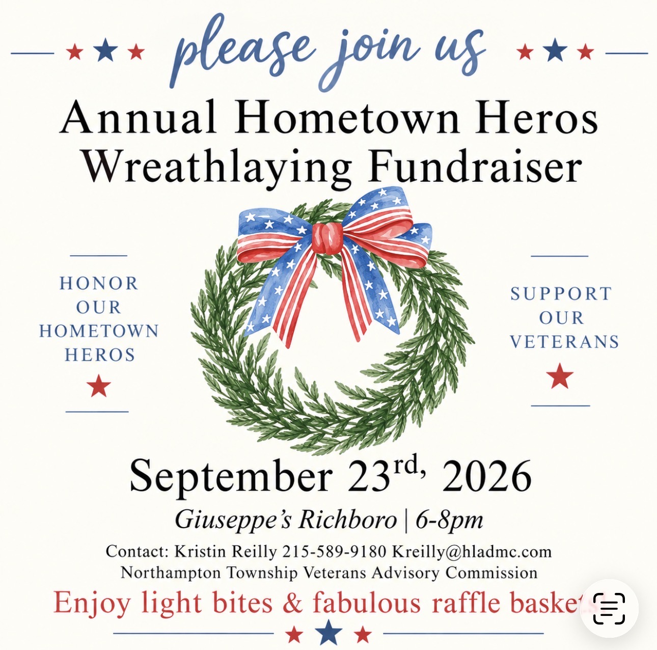 Join us for our Annual Hometown Heroes Wreathlaying Fundraiser