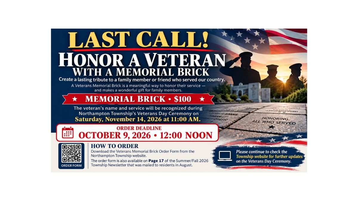 Last Call to Order a Veterans Memorial Brick